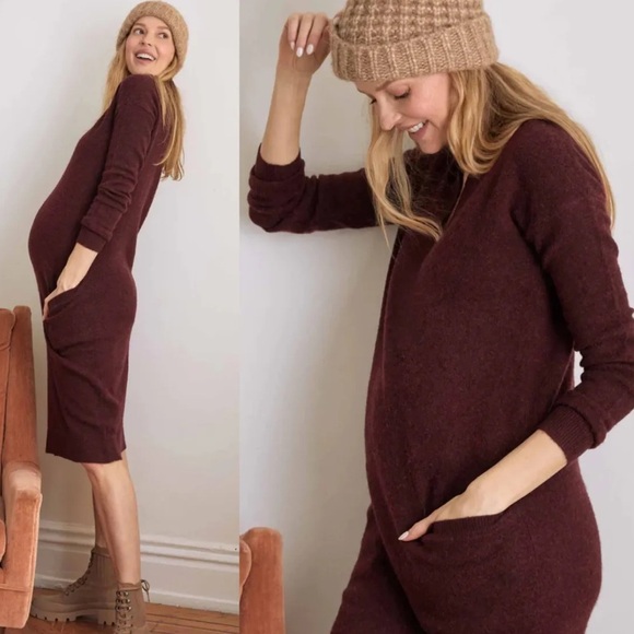 🤎 HATCH “The Polo”‎ Knit Maternity Sweater Dress 🤎